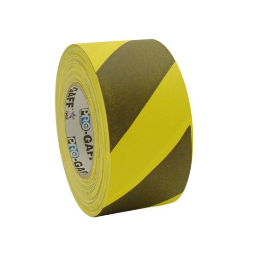 프로 Pro Tapes Printed Pro-Gaff Gaffers Tape: 3 in. x 55 yds. (Yellow with Black stripes)