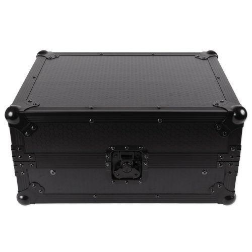 프로 Pro-X ProX XS-M12LTBL Black on Black Mixer ATA300 Flight Hard Case For 12 Mixers With a Sliding Laptop Shelf and a Industrial Recessed Butterfly Twist Locklatch