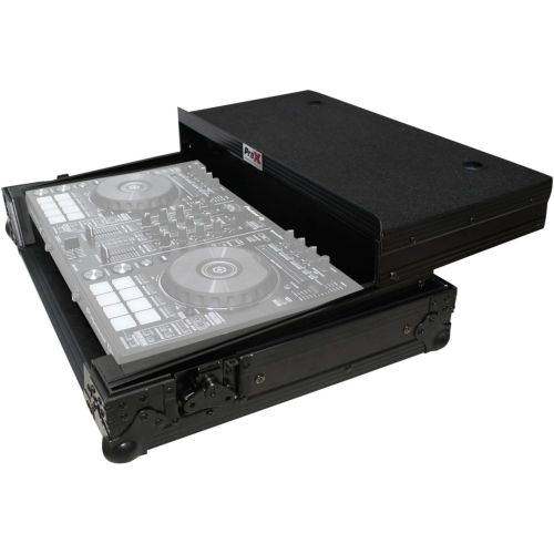 프로 Pro-X ProX XS-DDJSRLTBL Black ATA Style Flight Road Case with Glide Laptop Shelf for DDJ-SR and DDJ-RR Controller Black