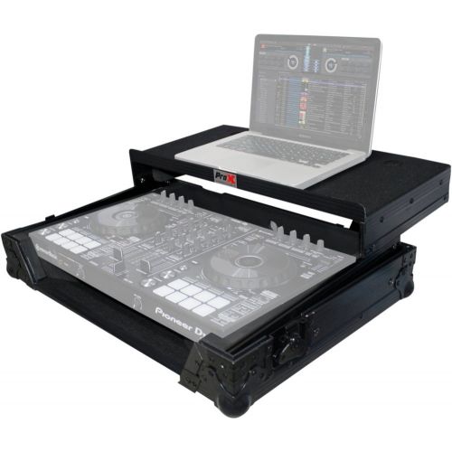 프로 Pro-X ProX XS-DDJSRLTBL Black ATA Style Flight Road Case with Glide Laptop Shelf for DDJ-SR and DDJ-RR Controller Black