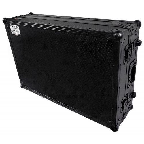 프로 Pro-X Numark NS7II and NS7III Black on Black ProX Flight Case with Wheels & Laptop Shelf XS-NS7IIIWLTBL