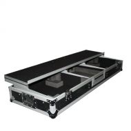 Pro-X ProX XS-TMC1012-WLT-STND Coffin Flight Road Gig Ready DJ Case Designed to Fit 10-12 Mixer with Low Profile Wheels and Laptop Shelf Glide Style
