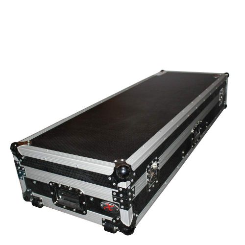 프로 Pro-X ProX XS-TMC1012-WLT-STND Coffin Flight Road Gig Ready DJ Case Designed to Fit 10-12 Mixer with Low Profile Wheels and Laptop Shelf Glide Style