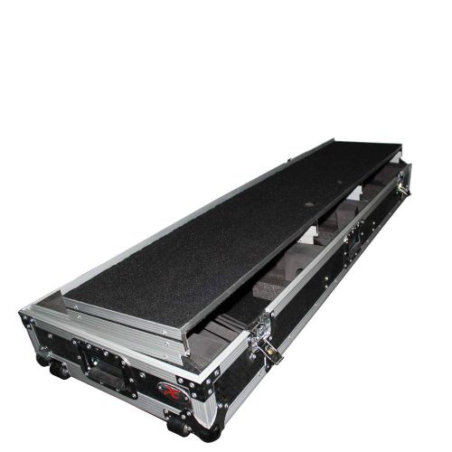 프로 Pro-X ProX XS-TMC1012-WLT-STND Coffin Flight Road Gig Ready DJ Case Designed to Fit 10-12 Mixer with Low Profile Wheels and Laptop Shelf Glide Style