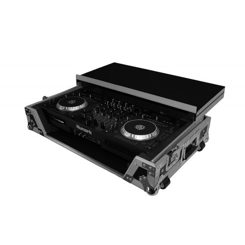 프로 Pro-X ProX XS-MIXDECK-WLT Numark Mixdeck Controller DJ Flight Case With Laptop Shelf and Wheels Fits Mixdeck and Mixdeck Quad