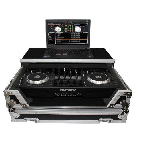 프로 Pro-X ProX XS-MIXDECK-WLT Numark Mixdeck Controller DJ Flight Case With Laptop Shelf and Wheels Fits Mixdeck and Mixdeck Quad