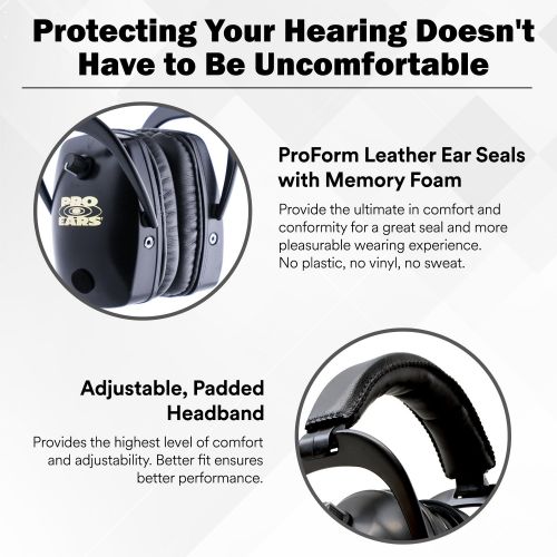 프로 Pro Ears - Pro Tac SC Gold - Military Grade Hearing Protection and Amplification - NRR 25 - Ear Muffs - Green