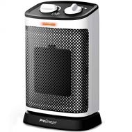 Pro Breeze Oscillating Ceramic Space Heater 1500W ? Heater Fan with 6 Operation Modes, Adjustable Thermostat, Overheat Protection and Tip-over Switch ? Fan Heater for Home Office,