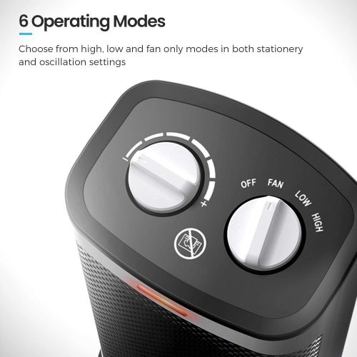 프로 Pro Breeze Oscillating Ceramic Space Heater 1500W ? Heater Fan with 6 Operation Modes, Adjustable Thermostat, Overheat Protection and Tip-over Switch ? Fan Heater for Home Office,