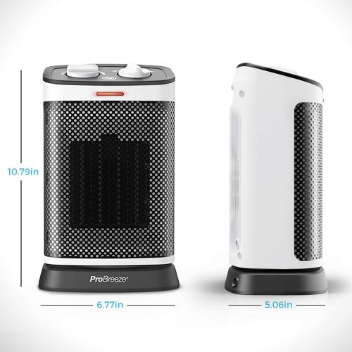 프로 Pro Breeze Oscillating Ceramic Space Heater 1500W ? Heater Fan with 6 Operation Modes, Adjustable Thermostat, Overheat Protection and Tip-over Switch ? Fan Heater for Home Office,