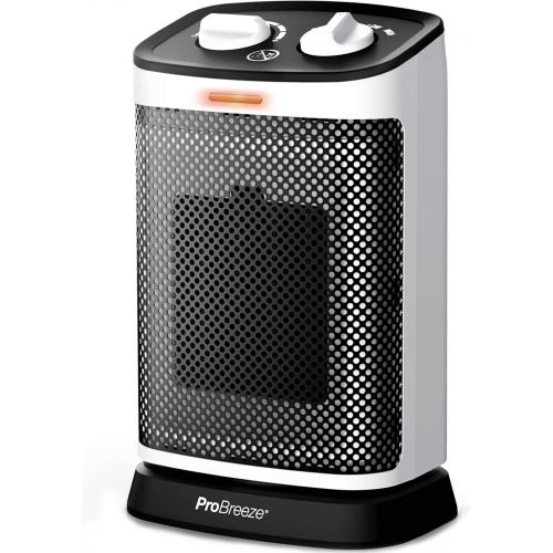 프로 Pro Breeze Oscillating Ceramic Space Heater 1500W ? Heater Fan with 6 Operation Modes, Adjustable Thermostat, Overheat Protection and Tip-over Switch ? Fan Heater for Home Office,