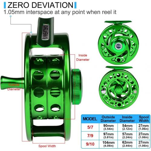  [아마존베스트]ProberoS Fly Fishing Reel Fly Reels CNC Machined Aluminium Alloy Body Large Arbour Spool