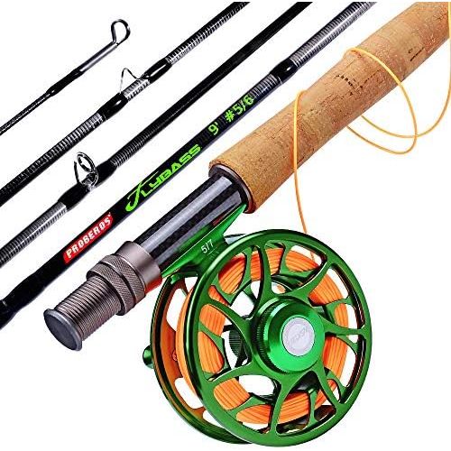  [아마존베스트]Proberos Fly Fishing Combo Fly Rod and Reels Complete Starter Pack with Case - Fly Fishing Complete Sets