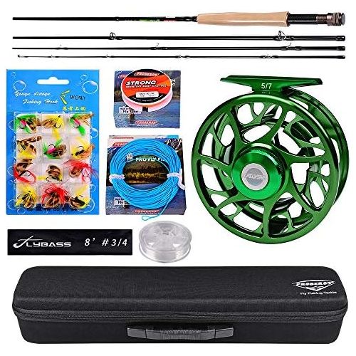  [아마존베스트]Proberos Fly Fishing Combo Fly Rod and Reels Complete Starter Pack with Case - Fly Fishing Complete Sets