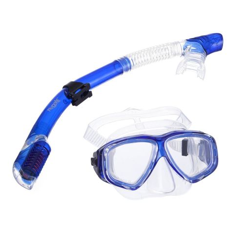  PRODIVE Premium Dry Top Snorkel Set - Impact Resistant Tempered Glass Diving Mask, Watertight and Anti-Fog Lens for Best Vision, Easy Adjustable Strap, Waterproof Gear Bag Included