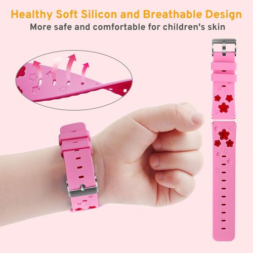  PROGRACE Kids Smart Watch with 90°Rotatable Camera Smartwatch Touch Screen Kids Watch Music Pedometer Flashlight FM Radio Games Digital Wrist Watch for Girls Electronic Learning To
