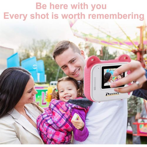  [아마존베스트]PROGRACE Kids Print Camera Instant Print Camera for Kids Travel Learning Birthday Gift Portable Digital Creative Print Camera for Boys Zero Ink Kids Camera Toy Toddler Camera with