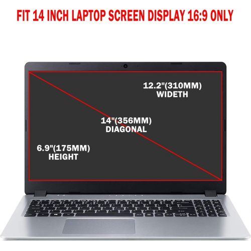  [아마존베스트]PROMAS 14 Inch Privacy Screen Filter for 16:9 Widescreen Display, 14 Laptop Anti Blue Light Anti Glare Screen Protector Blocks 96% UV and Anti-Scratch