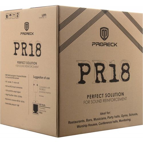  PRORECK PR18 18 inch 2000W P.M.P.O Active Powered PA DJ Subwoofer Cabinet