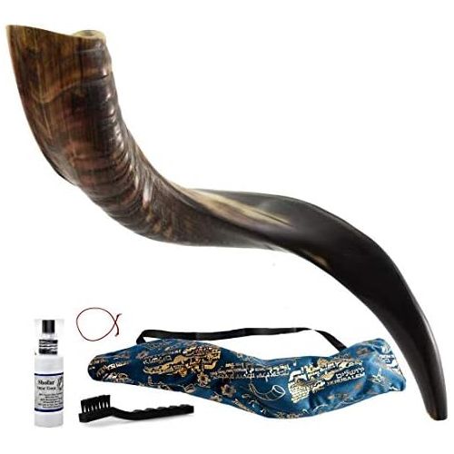  ProShofar Israel Shofar Set - Natural Kudu Horn Shofar - Kosher Shofar Yemenite Traditional Musical Instrument for Jewish Spiritual Ceremonies and Religious Sermons, Made in Israel