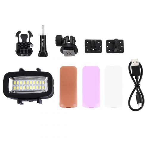  PROVOD Diving Fill Light Waterproof Photography Light 20 LED Glare Fill Light Compatible for GoPro Hero65 43321 Sports Camera and SLR Camera