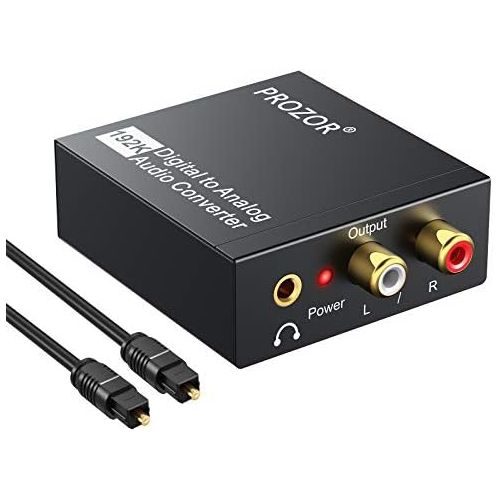  [아마존베스트]PROZOR Digital to Analog Converter DAC Digital SPDIF Optical to Analog L/R RCA Converter Toslink Optical to 3.5mm Jack Audio Adapter for PS3 Xbox HD DVD PS4 Amps Apple TV Home Cine