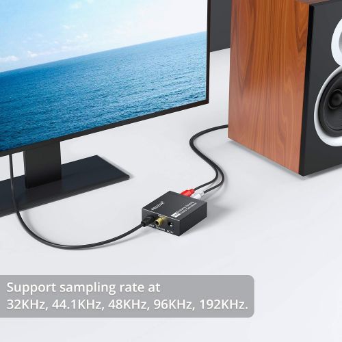  [아마존베스트]PROZOR Digital to Analog Converter DAC Digital SPDIF Optical to Analog L/R RCA Converter Toslink Optical to 3.5mm Jack Audio Adapter for PS3 Xbox HD DVD PS4 Amps Apple TV Home Cine