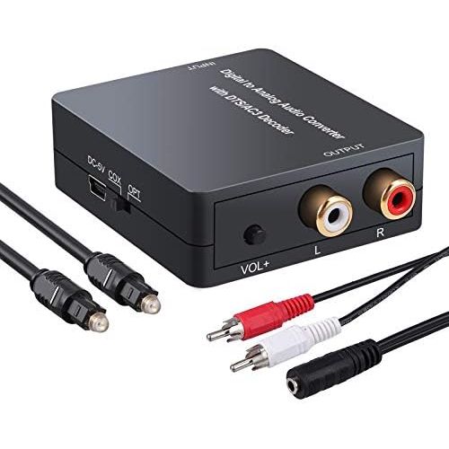  [아마존베스트]PROZOR Digital to Analog Audio Converter with Dolby Decoder Optical to 3.5mm Optical Out to RCA DTS DAC Decode Converter Optical/SPDIF/Toslink/Coaxial/Dolby/DTS/PCM/5.1CH to 2CH An