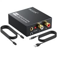 PROZOR 192KHz Digital to Analog Audio Converter DAC Digital SPDIF Optical to Analog L/R RCA Converter Toslink Optical to 3.5mm Jack Adapter for PS3 HD DVD PS4 Amp Apple TV Home Cin