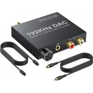 [아마존베스트]PROZOR Digital to Analog Converter 192kHz DAC Supports Volume Control Digital Coaxial SPDIF Toslink to Analog Stereo L/R RCA 3.5mm Jack Audio Adapter for PS3 HD DVD PS4 Home Cinema