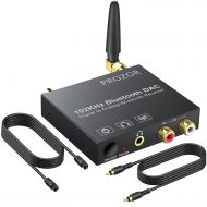 [아마존베스트]PROZOR 192kHz Digital to Analog Audio Converter with Bluetooth 5.0 Receiver DAC Converter Digital Coaxial Toslink to Analog Stereo L/R RCA 3.5mm Audio Adapter Toslink Optical to 3.