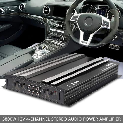  [아마존베스트]-Service-Informationen PROZOR Car Audio Amplifier, 5800 W Amplifier with 4 Channels 4 Ohm Car Stereo Audio Power Amplifier, Connected to 4 Speakers or 2 Speakers + 1 Subwoofer