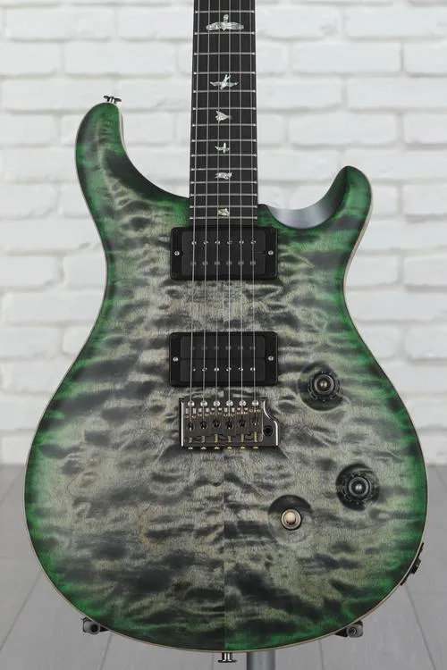 PRS Wood Library Custom 24 Electric Guitar - Satin Charcoal Jade Burst Demo