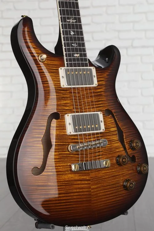  PRS McCarty 594 Hollowbody II Electric Guitar - Black Gold Burst 10-Top