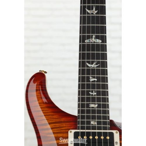  PRS Custom 24 Piezo Electric Guitar - Dark Cherry Sunburst, 10-Top