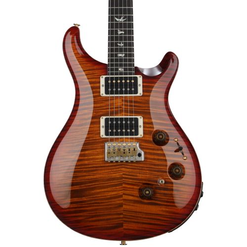  PRS Custom 24 Piezo Electric Guitar - Dark Cherry Sunburst, 10-Top