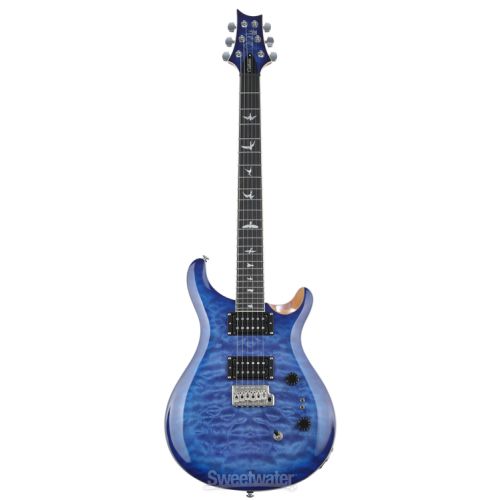  PRS SE Custom 24-08 Quilt Top Electric Guitar - Faded Blue Burst, Sweetwater Exclusive