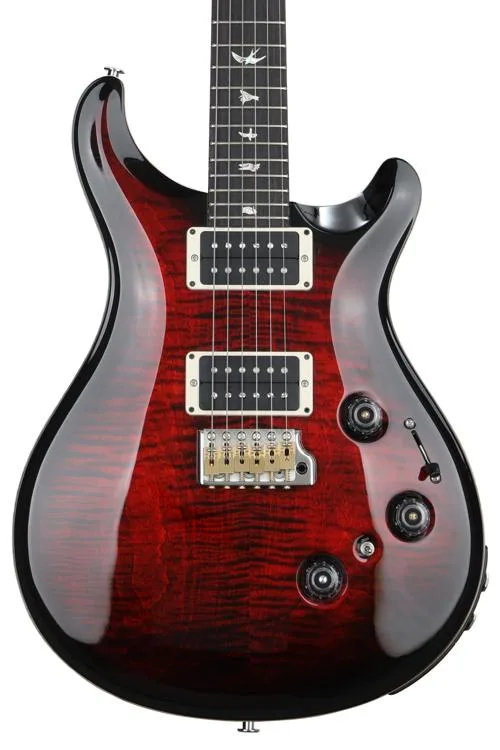 PRS Custom 24 Piezo Electric Guitar with Pattern Thin Neck - Fire Red Smokeburst