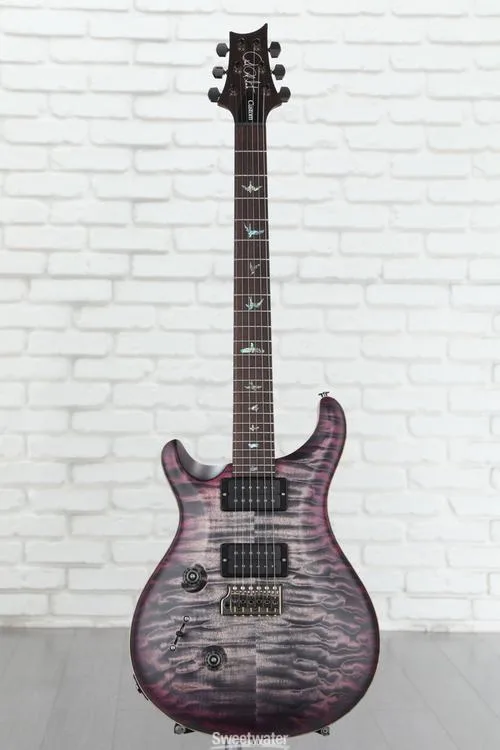  PRS Wood Library Custom 24 Left-handed Electric Guitar - Satin Charcoal Purple Burst