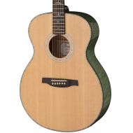 PRS Paul Reed Smith SE T55E Tonare Acoustic Electric Guitar with Case, Natural with Abaco Green