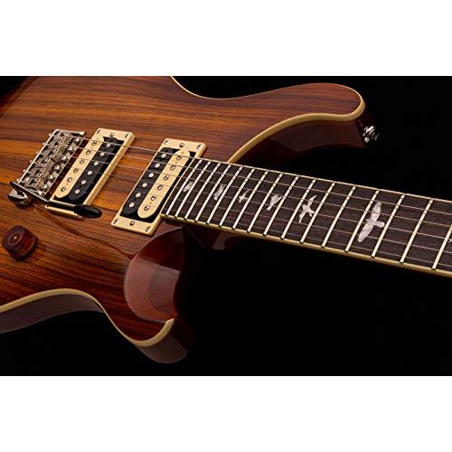  PRS SE Custom 24 Zebrawood Electric Guitar with Hard Case and Accessories, Vintage Sunburst