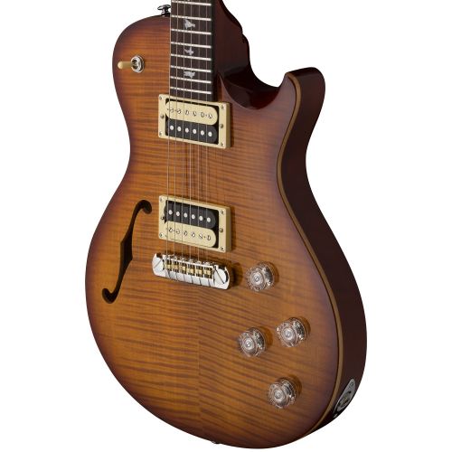  PRS SE Custom 24 Zebrawood Electric Guitar with Hard Case and Accessories, Vintage Sunburst