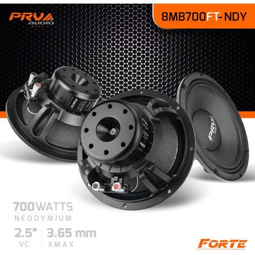  PRV AUDIO 8 Inch Midbass Speaker 8MB700FT-NDY 700 Watts Continuous Program Power, 8 Ohm, 350 Watts RMS Power, 98 dB, Mid Bass Loudspeaker for Pro Audio Systems (Single)