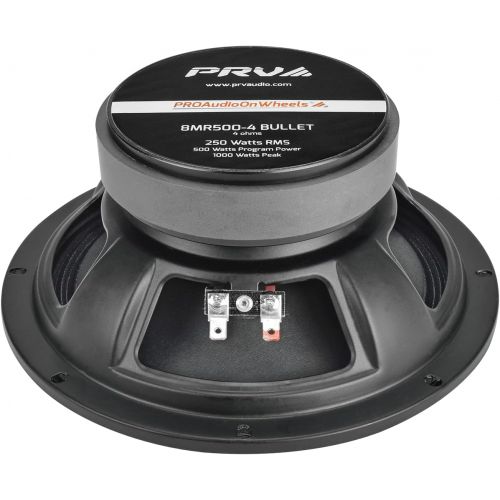  PRV AUDIO 8 Inch Midrange Speaker 8MR500-4 Bullet, 500 Watts Program Power, 4 Ohm, 1.5 in Voice Coil Bullet Speakers for Car Audio Door Louspeaker (Single)