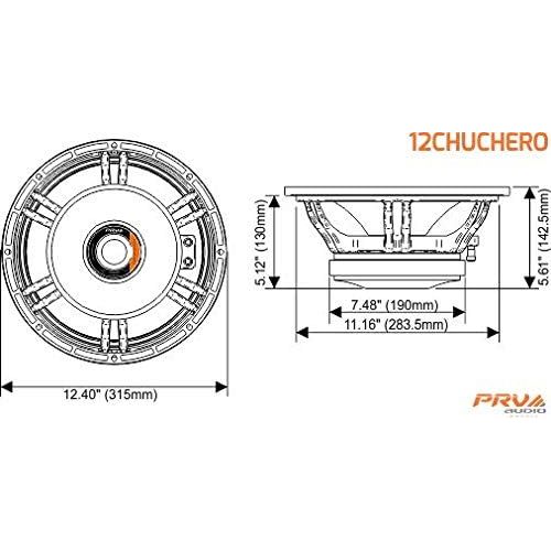  PRV AUDIO 12CHUCHERO - 12 Midrange Speaker for Pro Audio Applications, 8 Ohm Mid Range Speaker, 350 Watts RMS, 700 Watts Program Power, 3 in Voice Coil, Chuchero 12 Inch Speaker (S