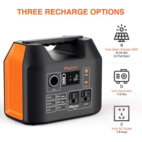  [아마존 핫딜] [아마존핫딜]PRYMAX Portable Power Station, 300W Solar Generator 2019 Updated 298Wh CPAP Backup Battery Pack with LED Flashlight,110V/300W Pure Sine Wave,AC Outlet, QC3.0 USB,for Outdoors Campi