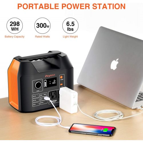  [아마존 핫딜] [아마존핫딜]PRYMAX Portable Power Station, 300W Solar Generator 2019 Updated 298Wh CPAP Backup Battery Pack with LED Flashlight,110V/300W Pure Sine Wave,AC Outlet, QC3.0 USB,for Outdoors Campi