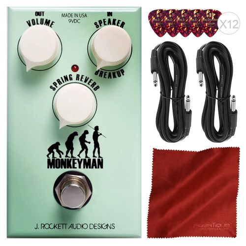  PS J. Rockett Audio Designs Monkeyman Distortion Guitar Effects Pedal with Basic Accessories