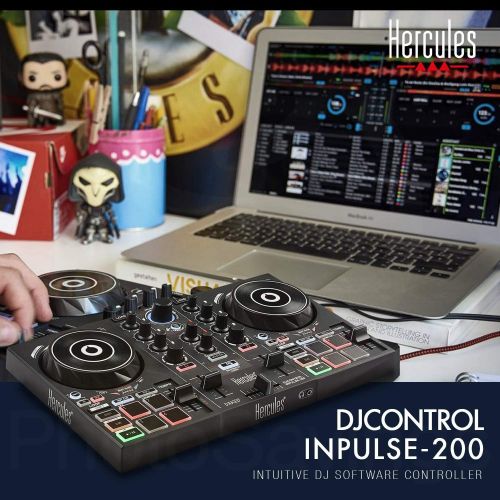  [아마존베스트]PS Hercules DJControl Inpulse 200 Compact DJ Controller + Headphone + Basic Accessory Bundle