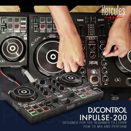  [아마존베스트]PS Hercules DJControl Inpulse 200 Compact DJ Controller + Headphone + Basic Accessory Bundle